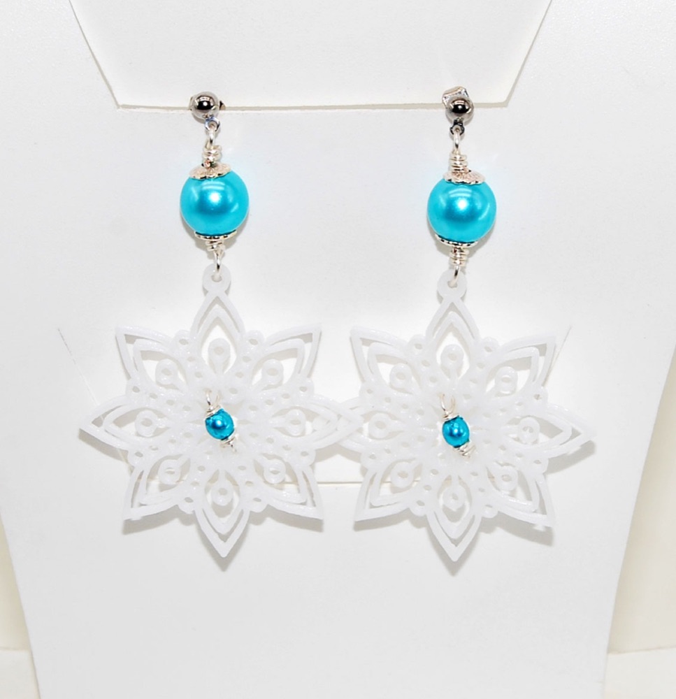 Yıldız Mandala Küpe (Noel, Oyma Kar Tanesi Desenli) görsel 2