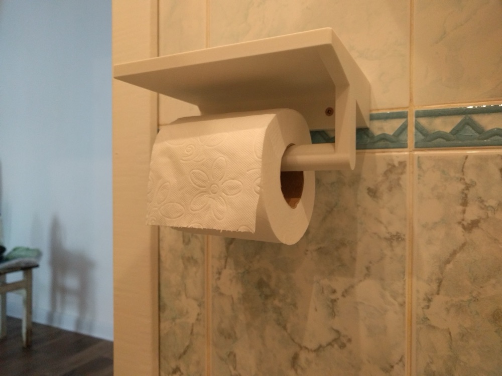 Duvar Tipi Raflı Tuvalet Kâğıdı Tutucusu (Telefon Rafı) görsel 2