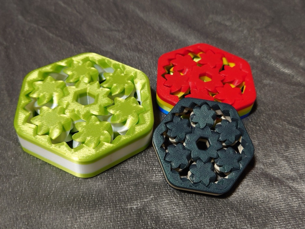 Altıgen Planet Dişli Fidget (Çevrilen Dişli Çarklı, 4 Kalınlık Seçenekli) görsel 4