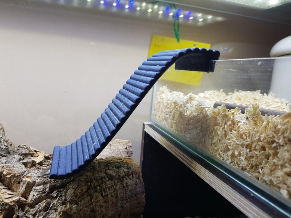 Hamster Merdiveni (Kıvrımlı Basamaklı, Cam Kenara Takılan) görsel 2