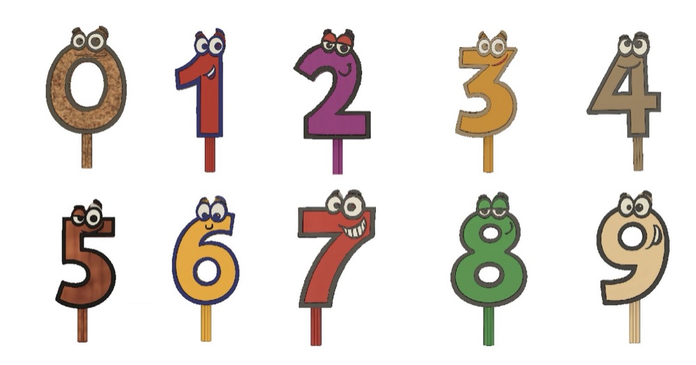 Doğum Günü Rakam Mumlukları (0-9, Sevimli Yüzlü) görsel 1
