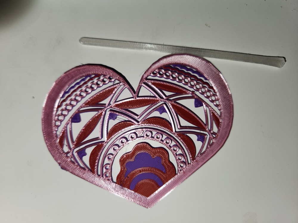 Kalp Biçimli Mandala Desenli Saç Tokası (Saç Çubuklu)