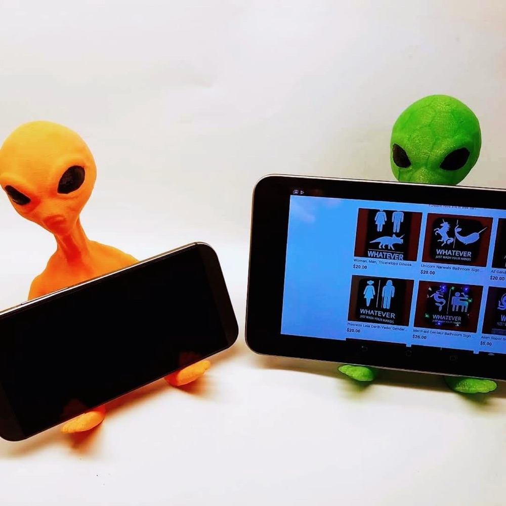 Uzaylı Şekilli Telefon ve Tablet Standı görsel 2