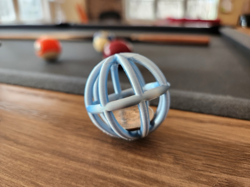 Madeni Para Tuzaklı Kafes Kedi Topu (Çıngıraklı, 44 mm) görsel 2