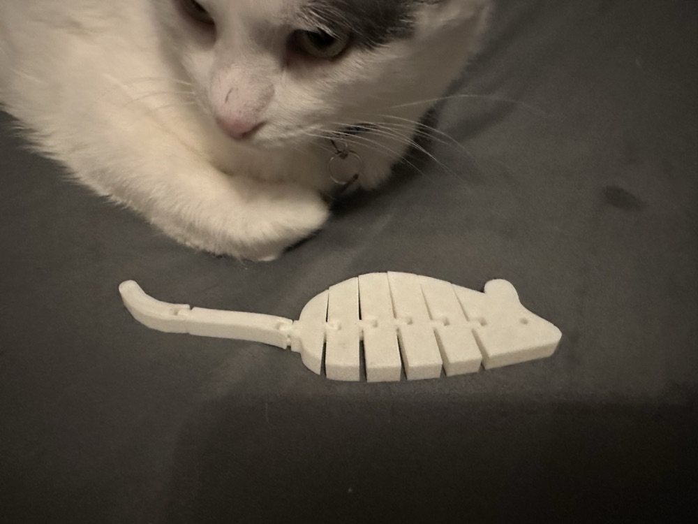 Eklemli Fare Kedi Oyuncağı (Hareketli Gövde, Tek Parça) görsel 2