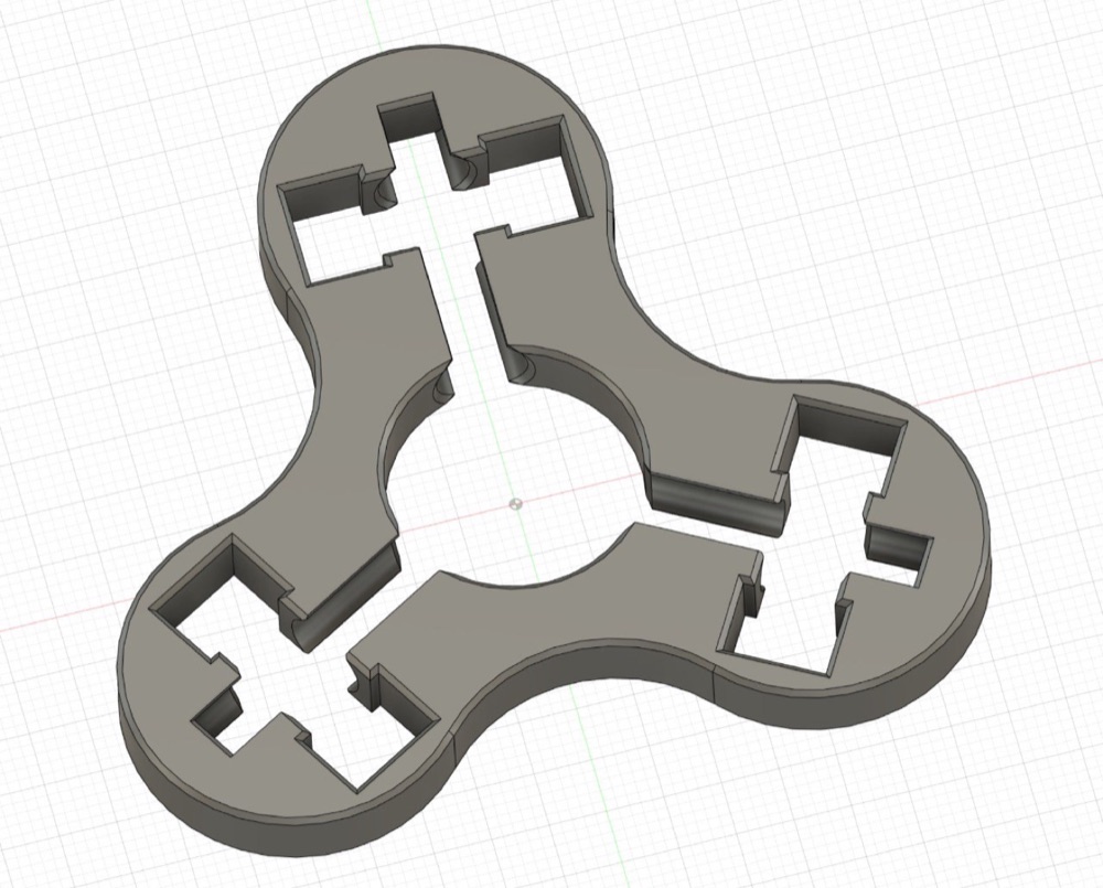 Dikey Rulmanlı Üç Kollu Fidget (4 Adet 608 Rulman İçin) görsel 4