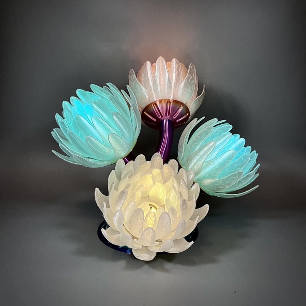 Lotus Çiçeği Işıklı Masa Lambası (Tek ve Çoklu Stand)
