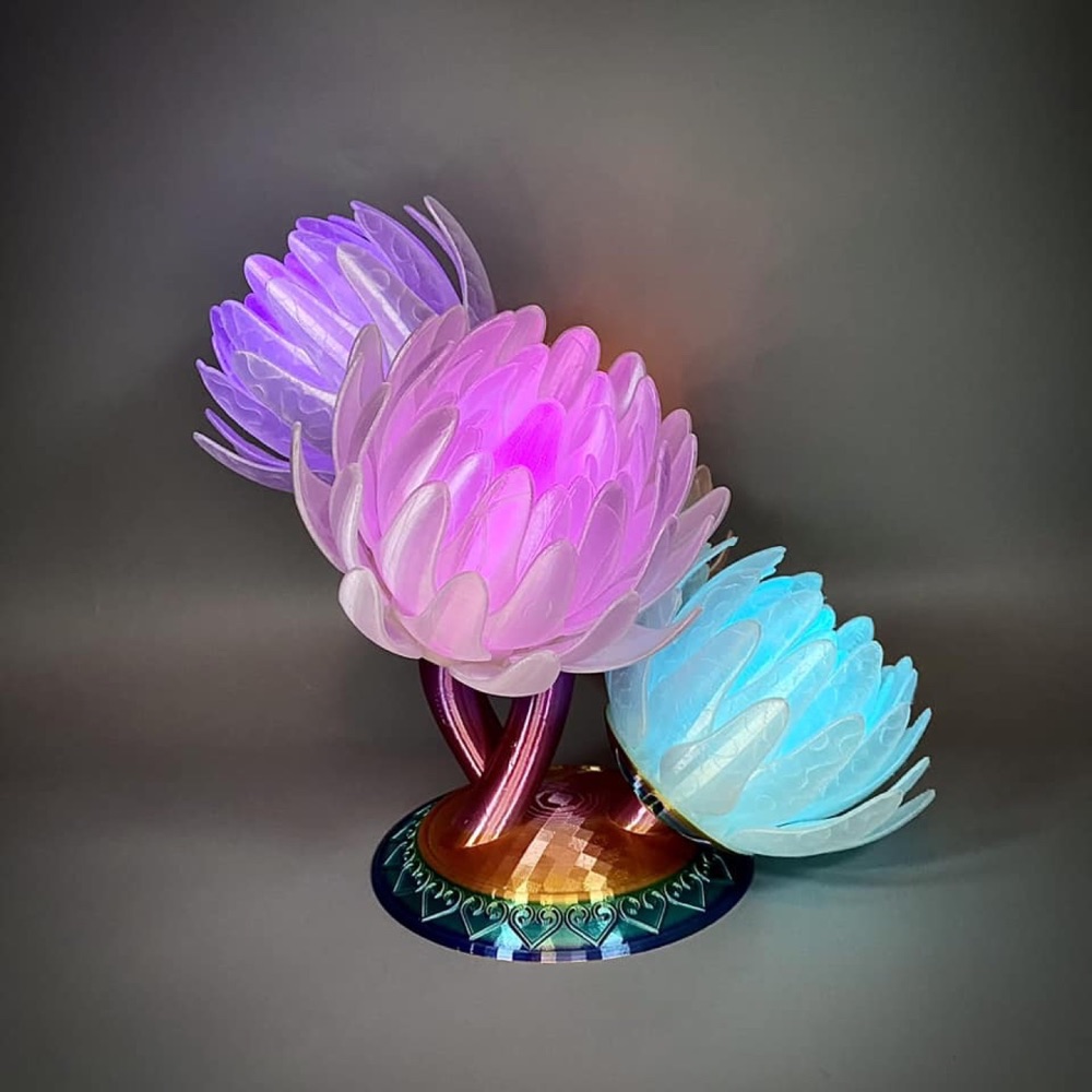 Lotus Çiçeği Işıklı Masa Lambası (Tek ve Çoklu Stand) görsel 3