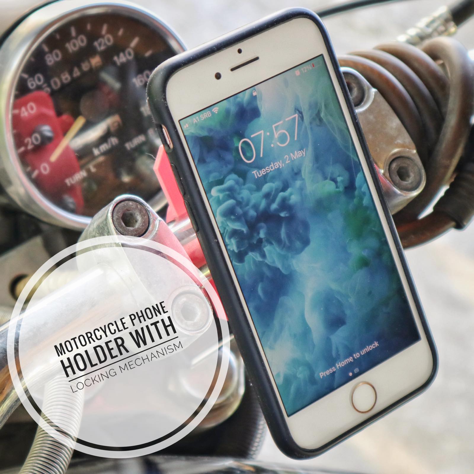 Motosiklet Telefon Tutucusu (Kilit Mekanizmalı)