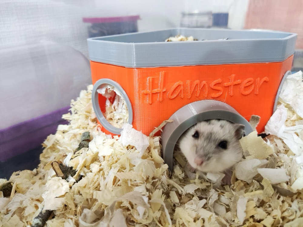 Hamster Evi (Çatılı, Yuvarlak Pencereli, Küçük Boy)
