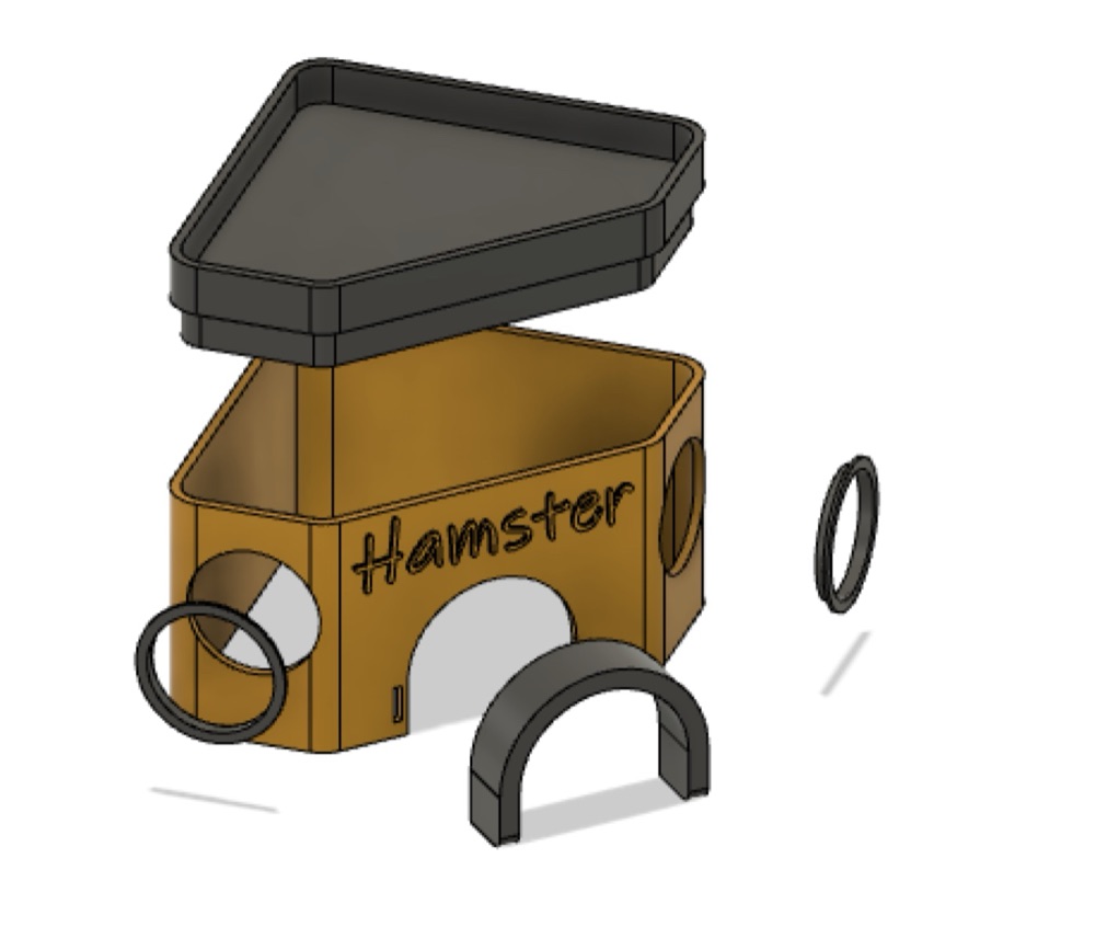 Hamster Evi (Çatılı, Yuvarlak Pencereli, Küçük Boy) görsel 3