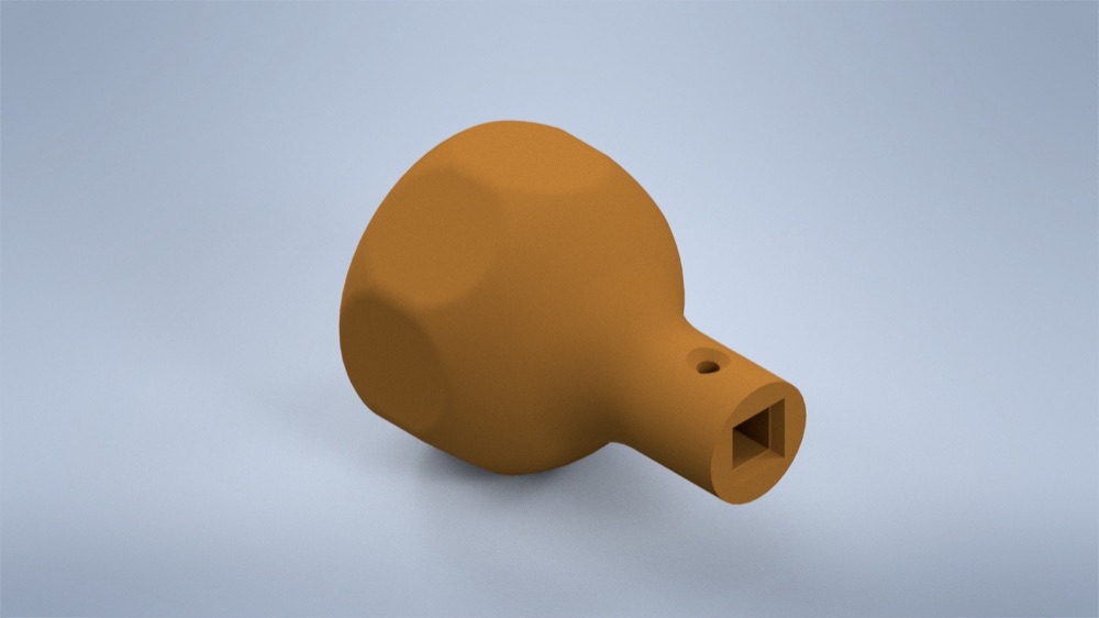 Küre Biçimli Kapı Kolu (8 × 8 mm Kare Mile, M4 Vidalı) görsel 2