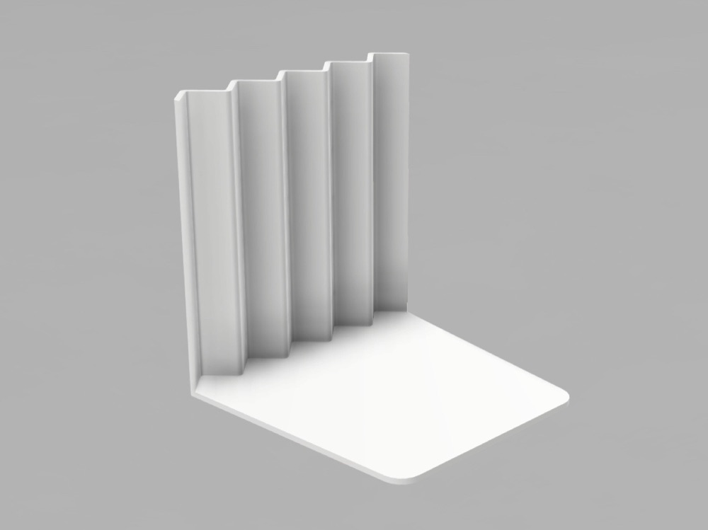 Dalgalı Dikey Yüzeyli Minimal Kitap Dayanağı görsel 1