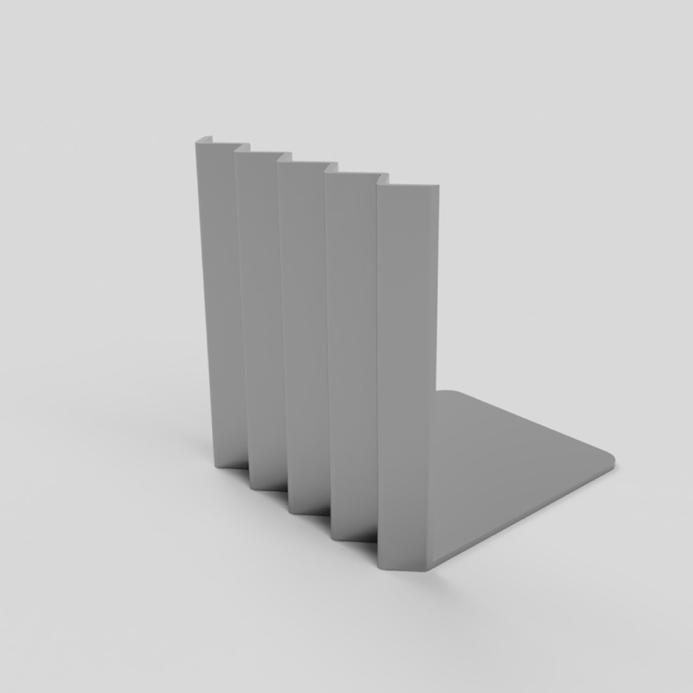 Dalgalı Dikey Yüzeyli Minimal Kitap Dayanağı görsel 2