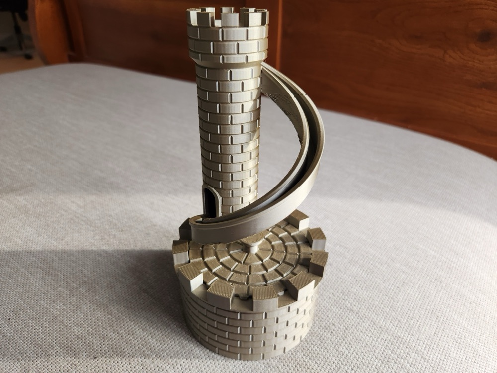 Kale Kuleli Spiral Kaydıraklı Bozuk Para Kumbarası (Çıkarılabilir Kapaklı) görsel 2