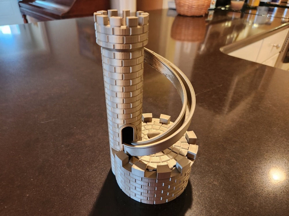 Kale Kuleli Spiral Kaydıraklı Bozuk Para Kumbarası (Çıkarılabilir Kapaklı) görsel 4