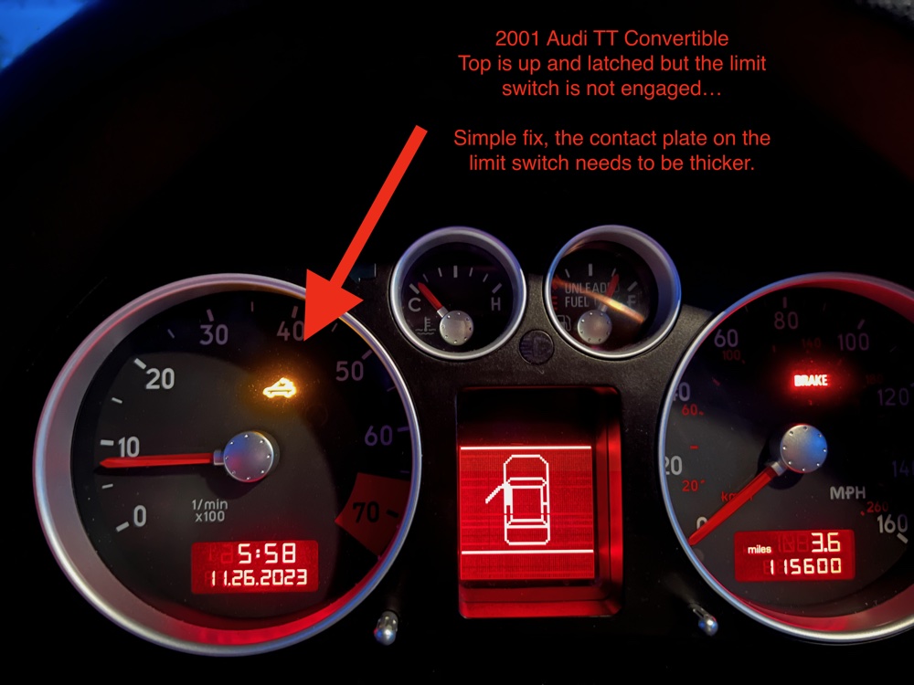 Audi TT Roadster Üstü Açılır Tavan Mikro Switch Onarım Parçası görsel 4