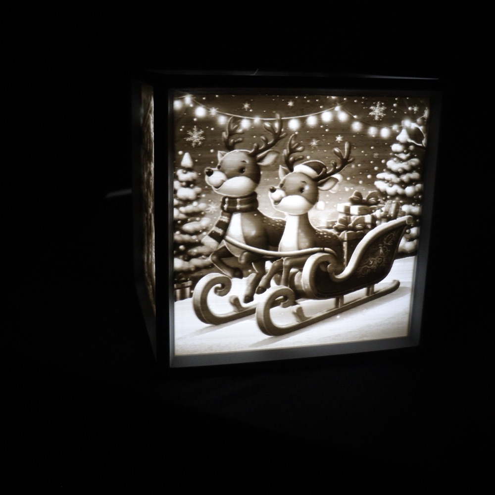 Noel Litofan Işık Küpü (Kapaklı, 120 mm)