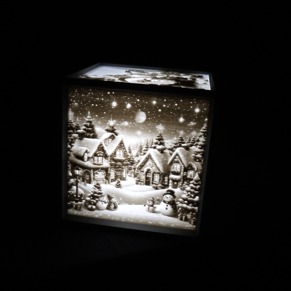 Noel Litofan Işık Küpü (Kapaklı, 120 mm) görsel 4