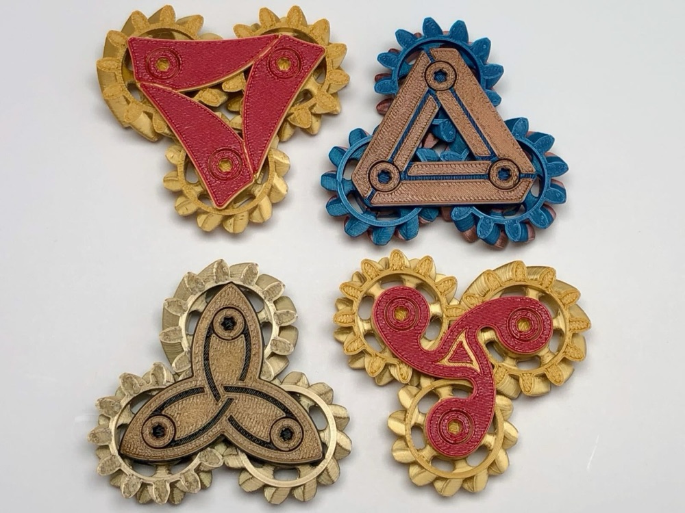 Üç Dişli Çarklı Çok Çerçeveli Fidget (Vidalı Montaj, Dişli Seti Dahil) görsel 2