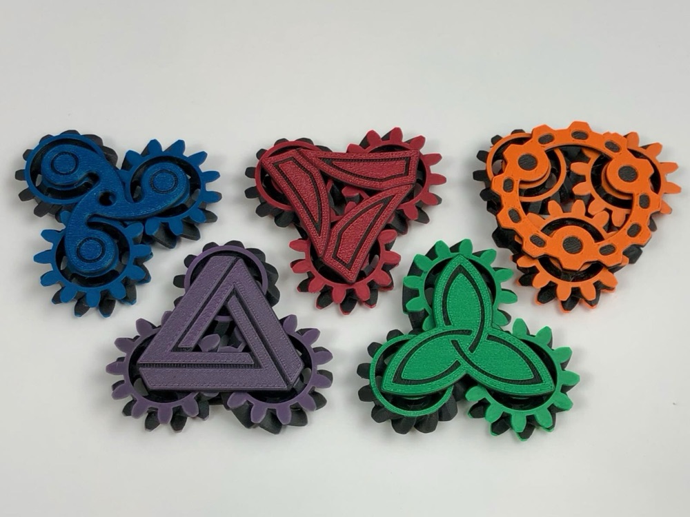 Üç Dişli Çarklı Çok Çerçeveli Fidget (Vidalı Montaj, Dişli Seti Dahil) görsel 3