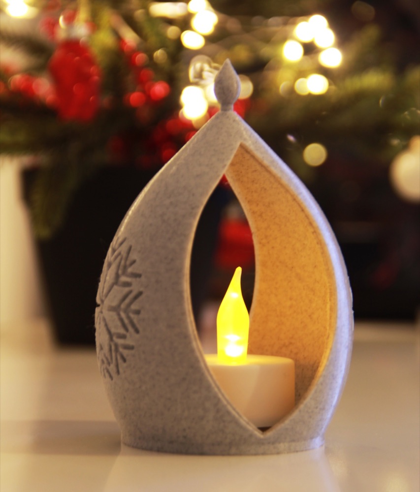 Noel Feneri (Dönebilen İç Parçalı, Kar Tanesi Desenli) görsel 2