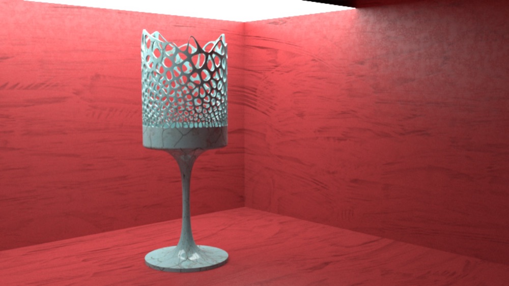 Voronoi Desenli Kadeh Mumluk (Delikli Gövde) görsel 2