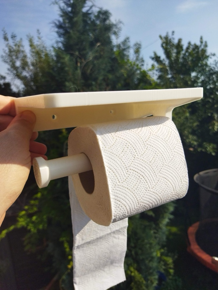 Raflı Tek Parça Tuvalet Kâğıdı Tutucusu (Güçlendirilmiş Mil) görsel 1