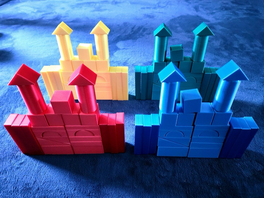 Yuvarlak Hatlı Çocuk Yapı Blokları (9 Şekil, Kule ve Kale İçin)