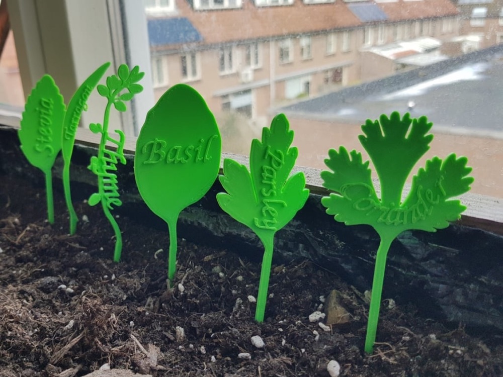 Yaprak Biçimli Bitki Etiketi Seti (Altı Aromatik Bitki, Adlı ve Boş Sürümlü) görsel 2