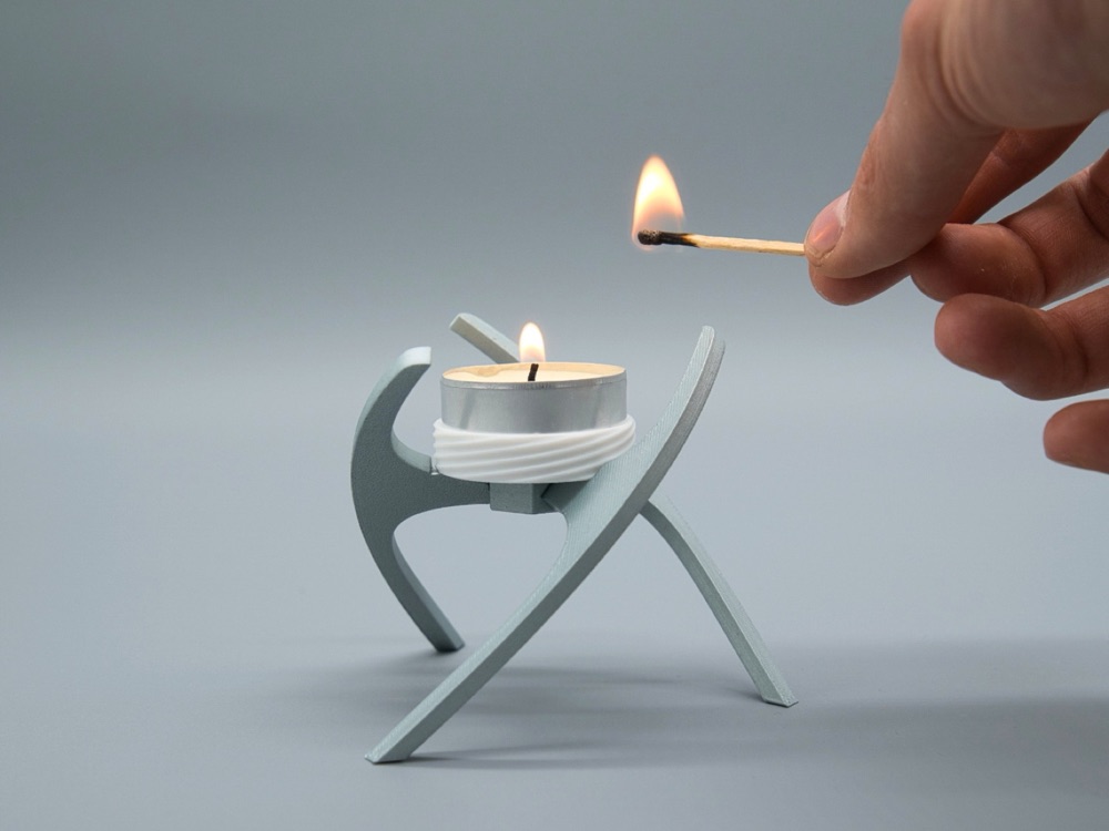 Modern Üç Ayaklı Çay Mumu Tutacağı (Spiral Halkalı)