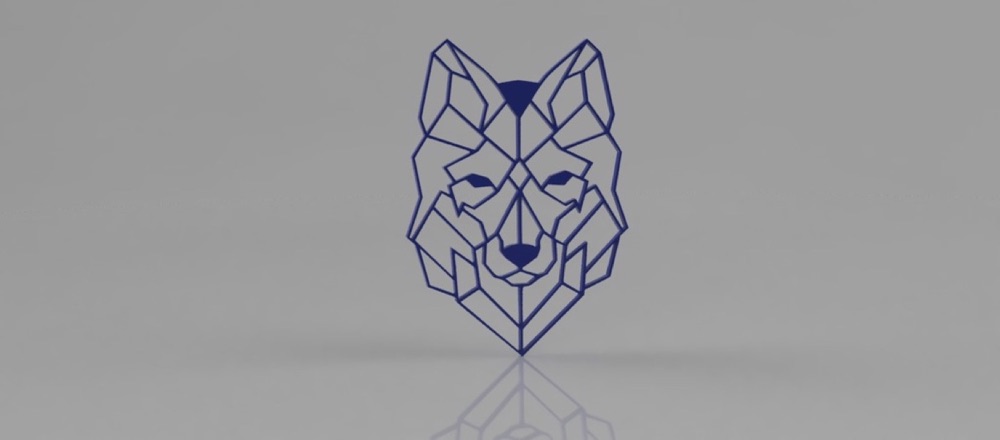 Geometrik Kurt Başı Duvar Dekoru (Low Poly Siluet) görsel 3