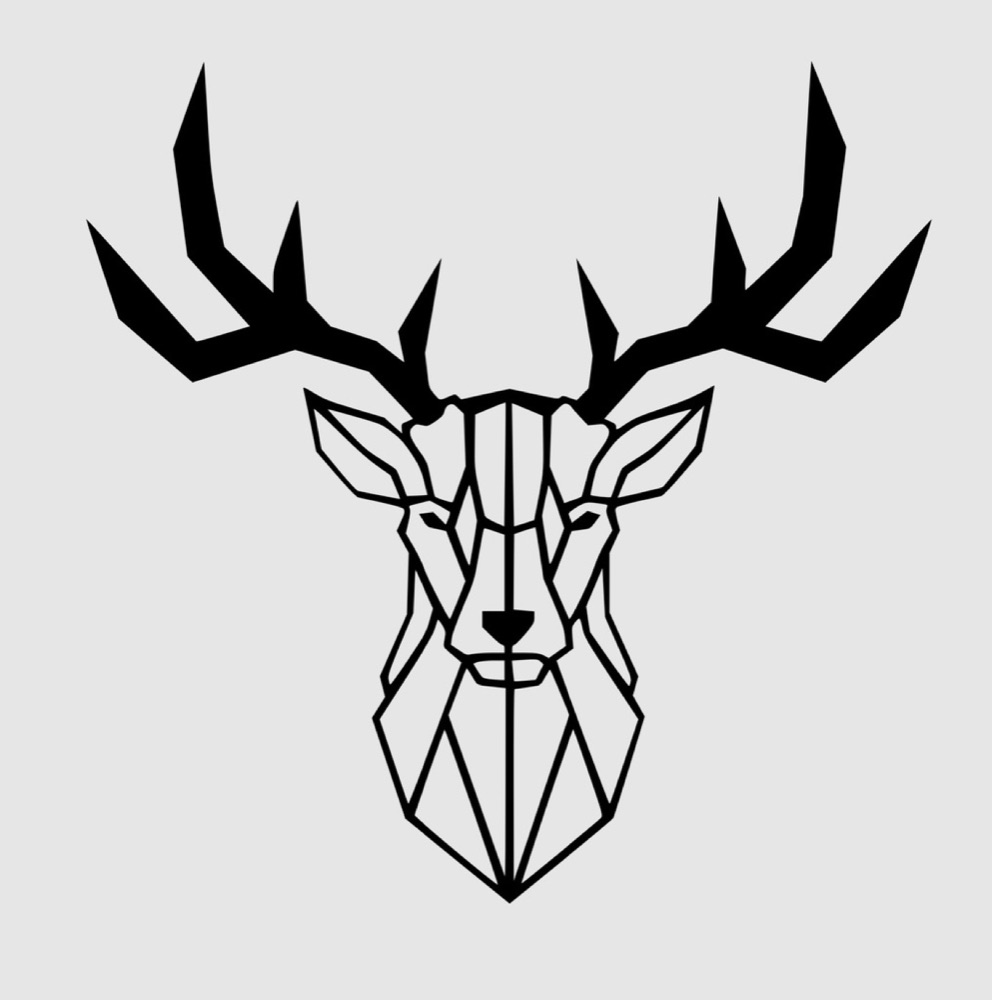 Geometrik Geyik Başı Duvar Dekoru (Low Poly Siluet) görsel 3