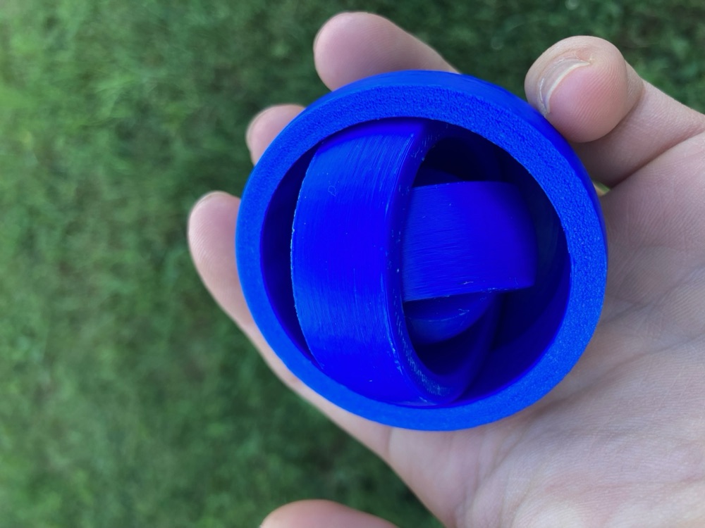 Kubbeli Kapaklı Dönen Halkalı Fidget (İç İçe Halkalar, 60 mm)