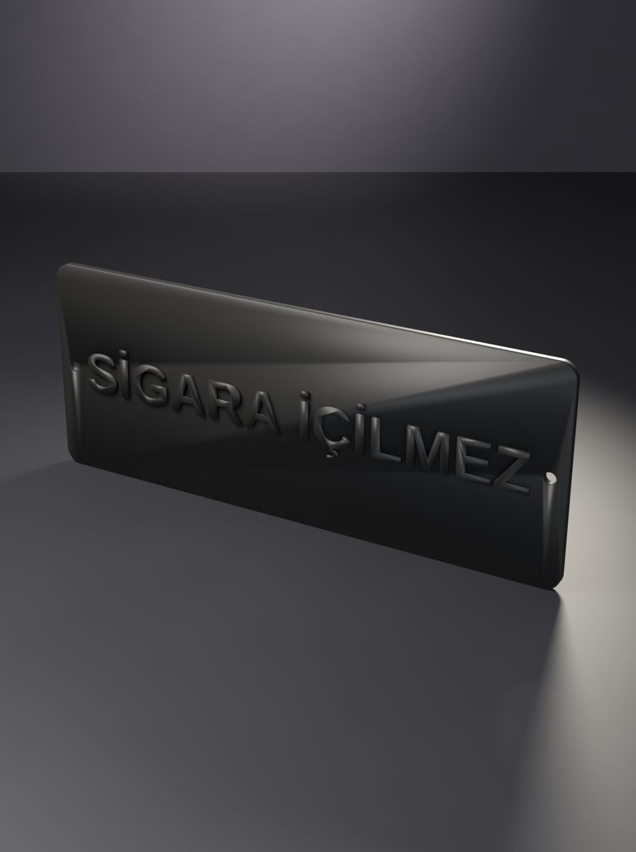 Sigara İçilmez Tabelası (200 × 80 mm, Kabartma Yazılı, Montaj Delikli)