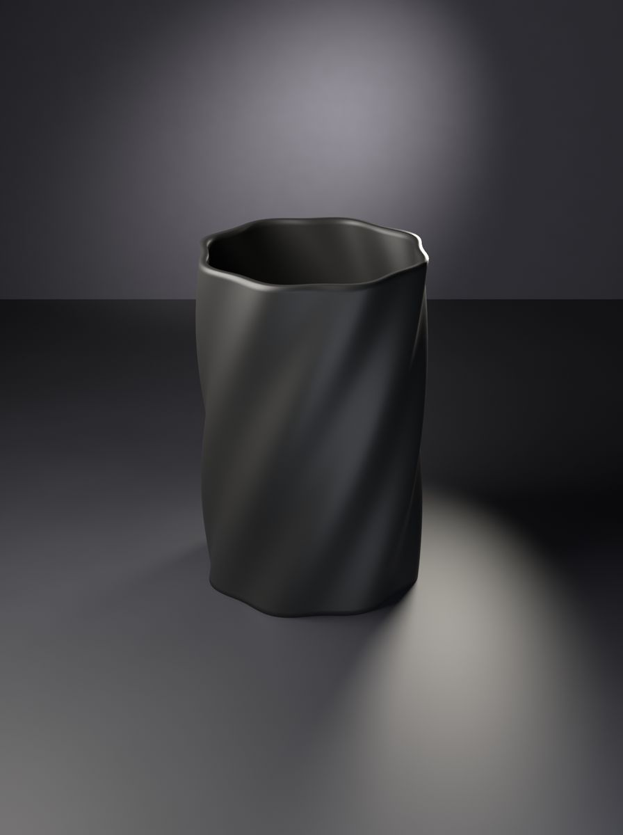 Spiral Kanallı Vazo (90 mm Çap, 140 mm Yükseklik, 8 Kanal)