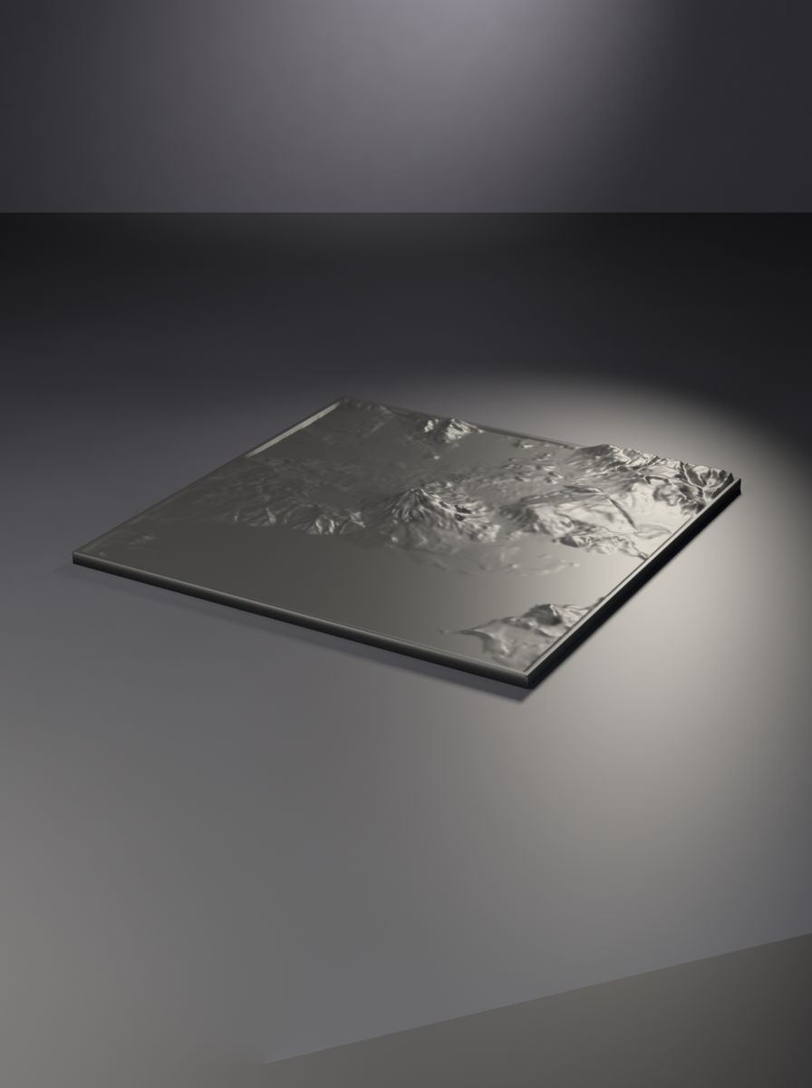Süphan Dağı Rölyef Haritası (200 × 200 mm, Topografik Duvar Dekoru)