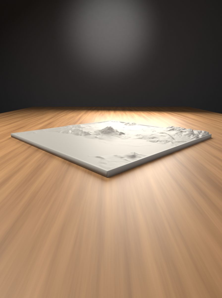 Süphan Dağı Rölyef Haritası (200 × 200 mm, Topografik Duvar Dekoru) görsel 2