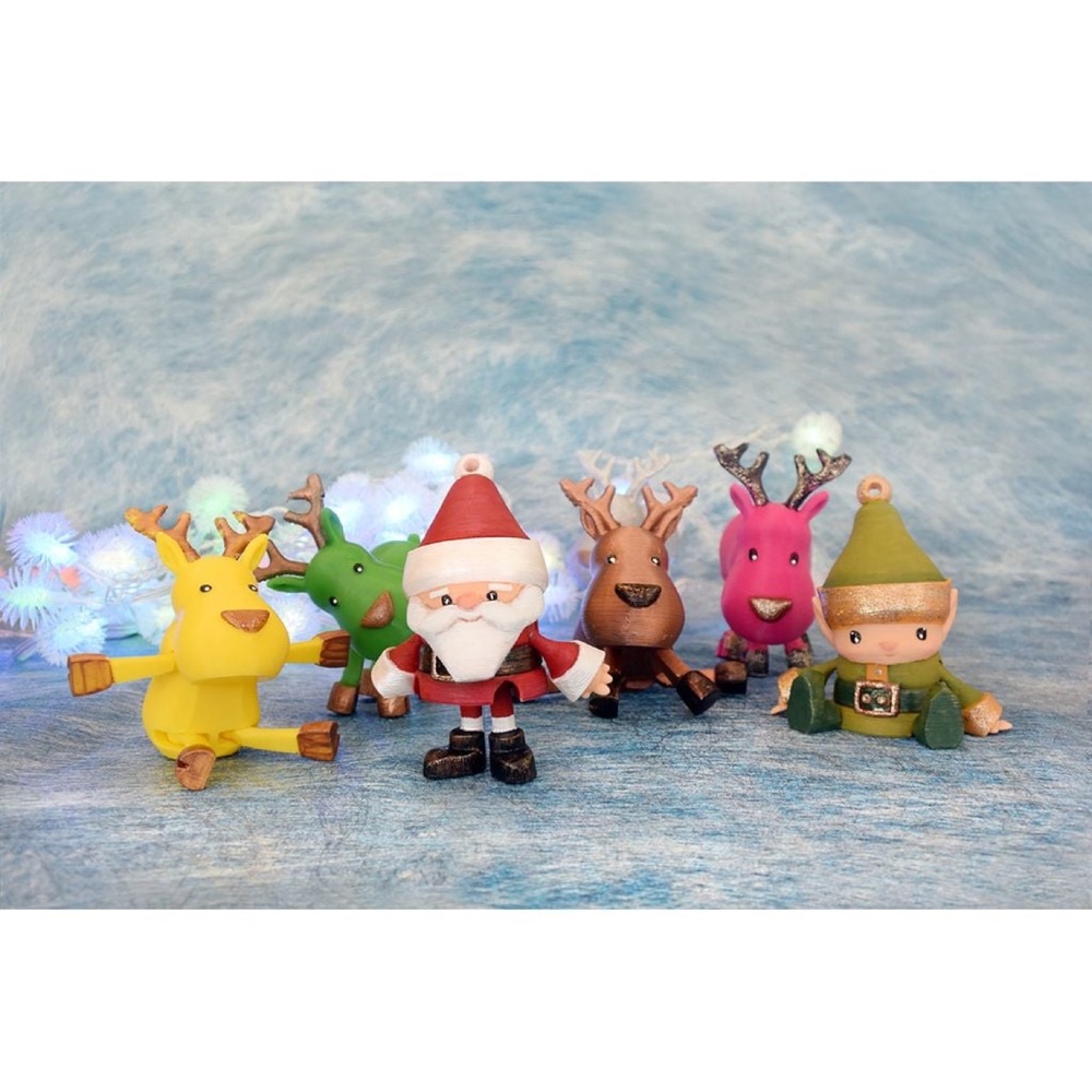 Eklemli Noel Seti (Noel Baba, Cüce ve Ren Geyiği)