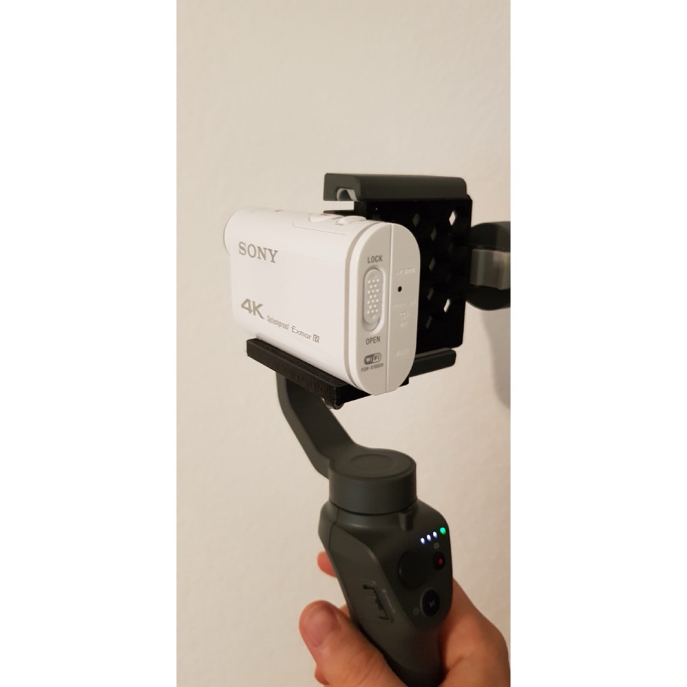 Sony FDR-X1000 / X3000 Aksiyon Kamerası için DJI Osmo Mobile 2 Gimbal Adaptörü görsel 3