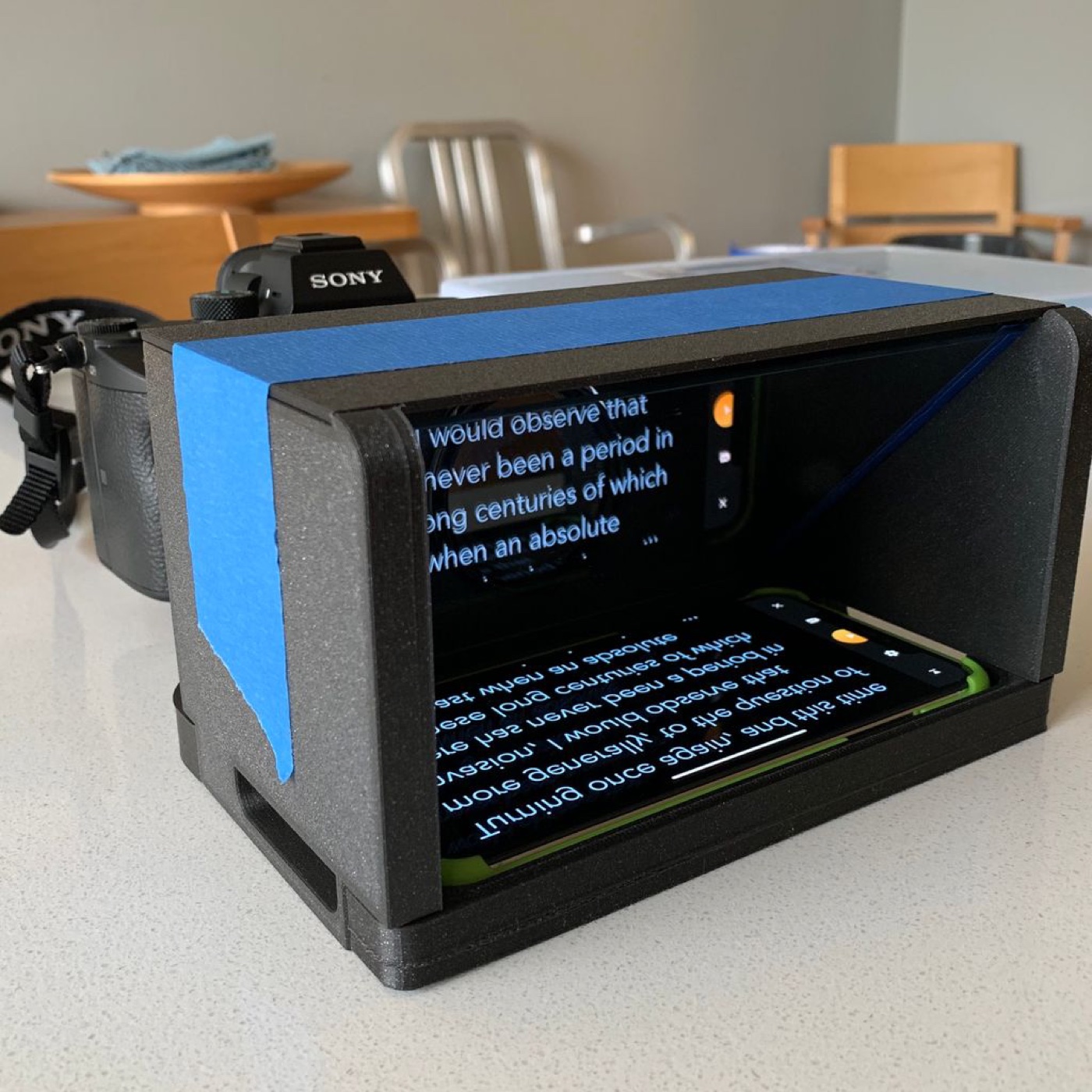 DSLR/Aynasız Kamera için Telefon Ekranlı Teleprompter Kutusu