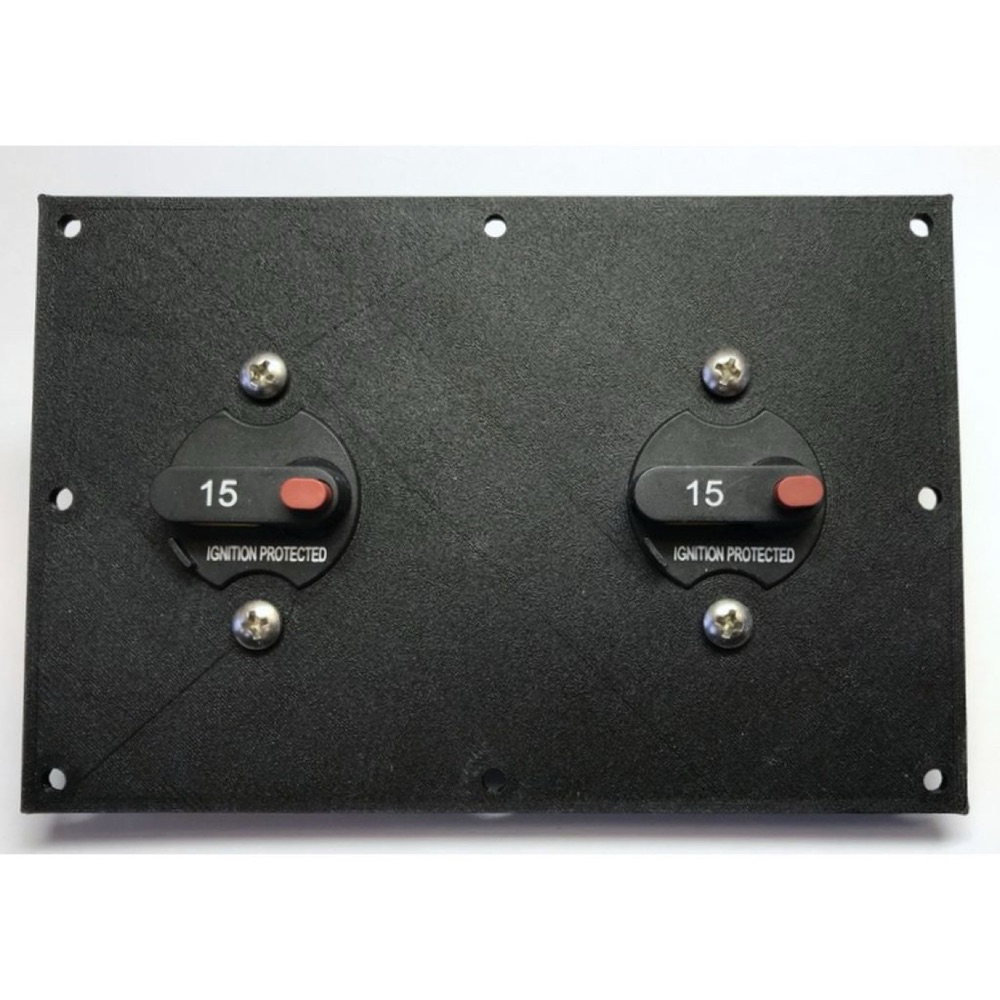 Çift DC Sigorta (Breaker) Montaj Paneli — 15A görsel 1