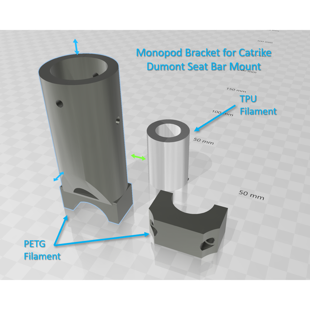 Bisiklet Catrike Monopod Kamera Tutucu Sistemi