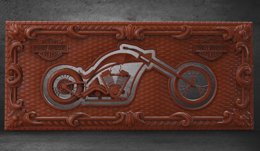 Harley Davidson CNC Duvar Plakasi görsel 2