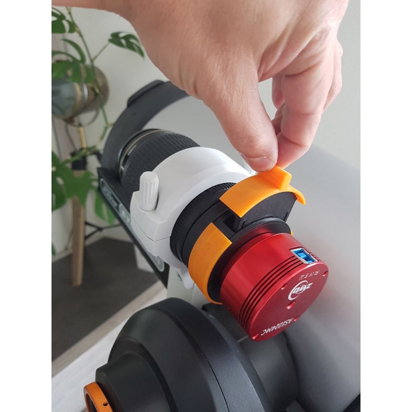 Canon Objektifini ZWO ASI Astro Kameraya Bağlayan Filtre Tutuculu Adaptör