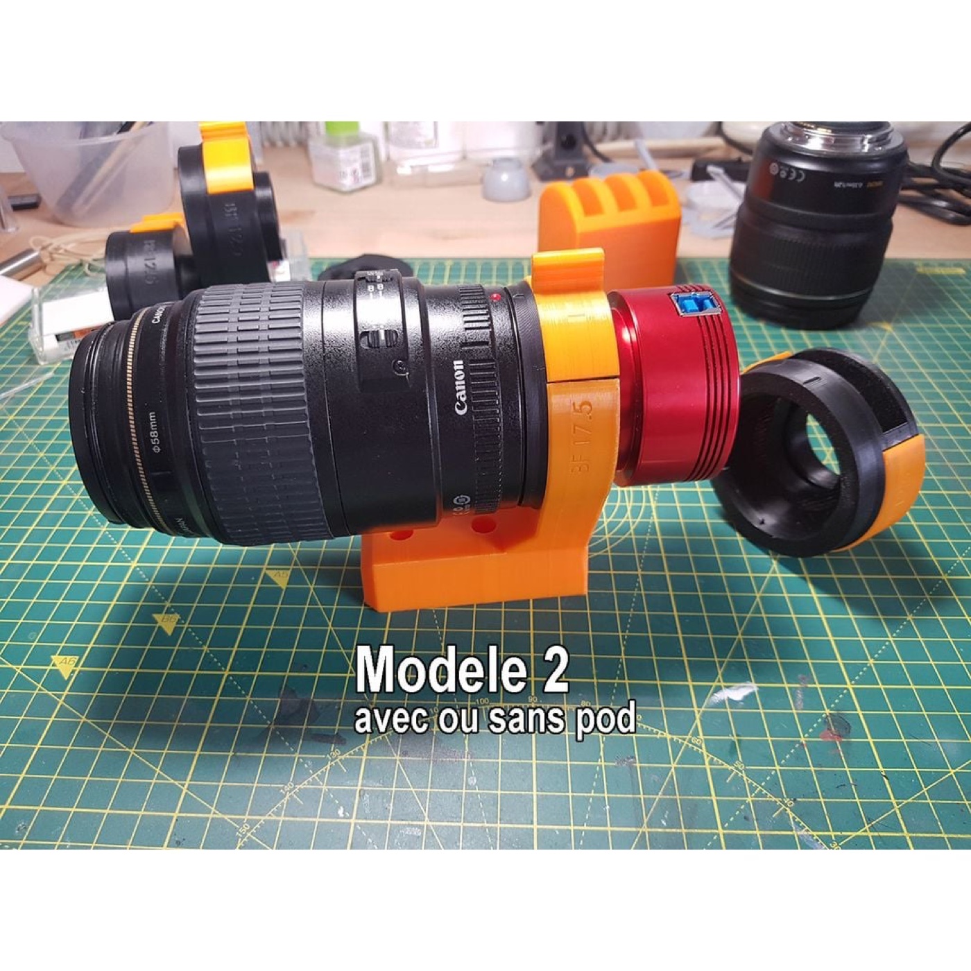 Canon Objektifini ZWO ASI Astro Kameraya Bağlayan Filtre Tutuculu Adaptör görsel 3