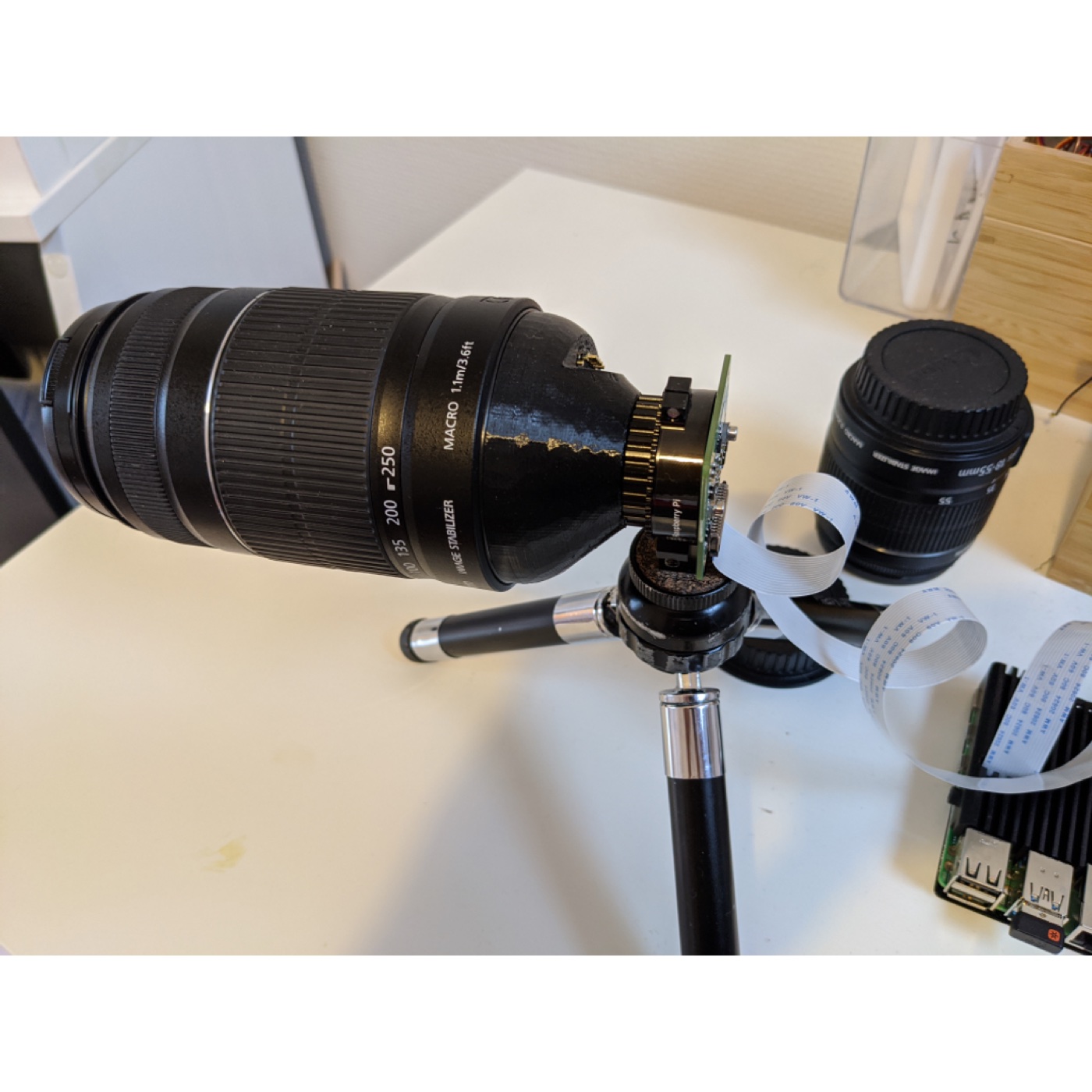 C/CS Mount Objektifi Canon EF Gövdeye Bağlayan Adaptör (Raspberry Pi HQ Kamera Uyumlu)