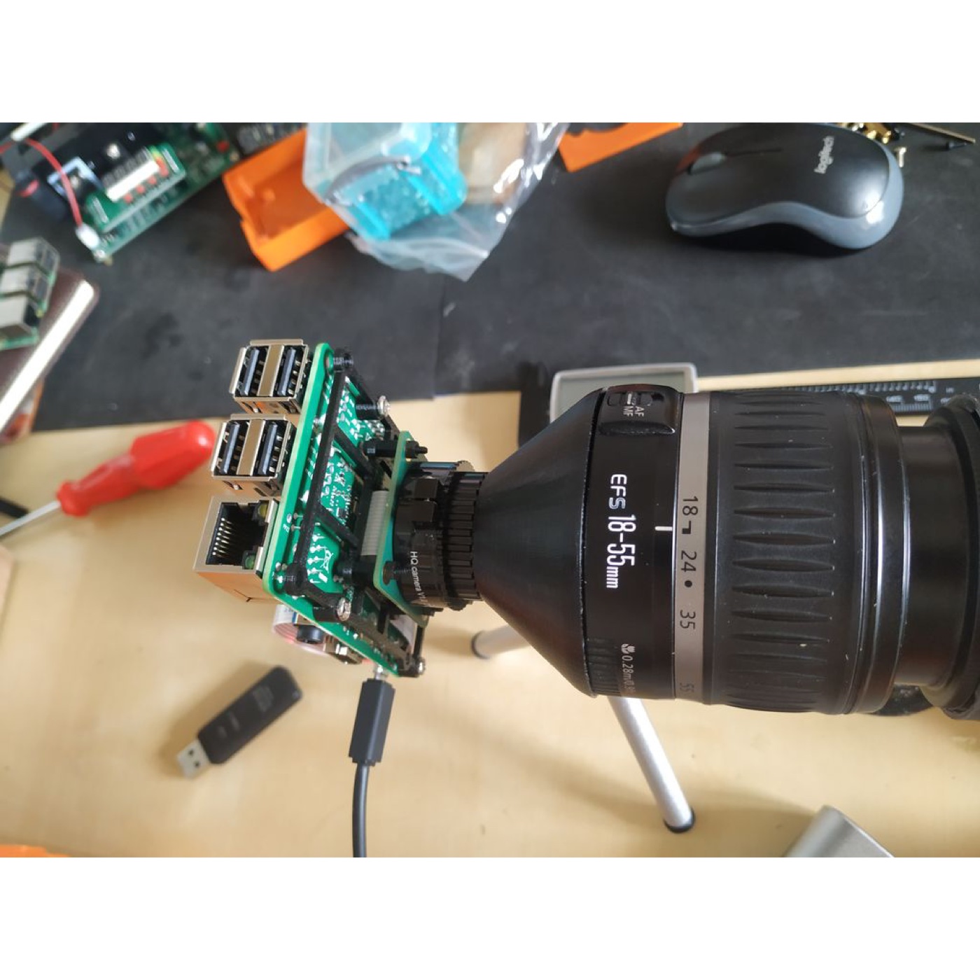 Raspberry Pi HQ Kamera Modülünü Canon EF Lenslere Bağlayan Adaptör görsel 3