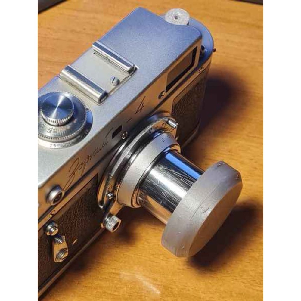 Industar-22 / Elmar 50 mm İçin Lens Kapağı ve Parasoley Seti görsel 2