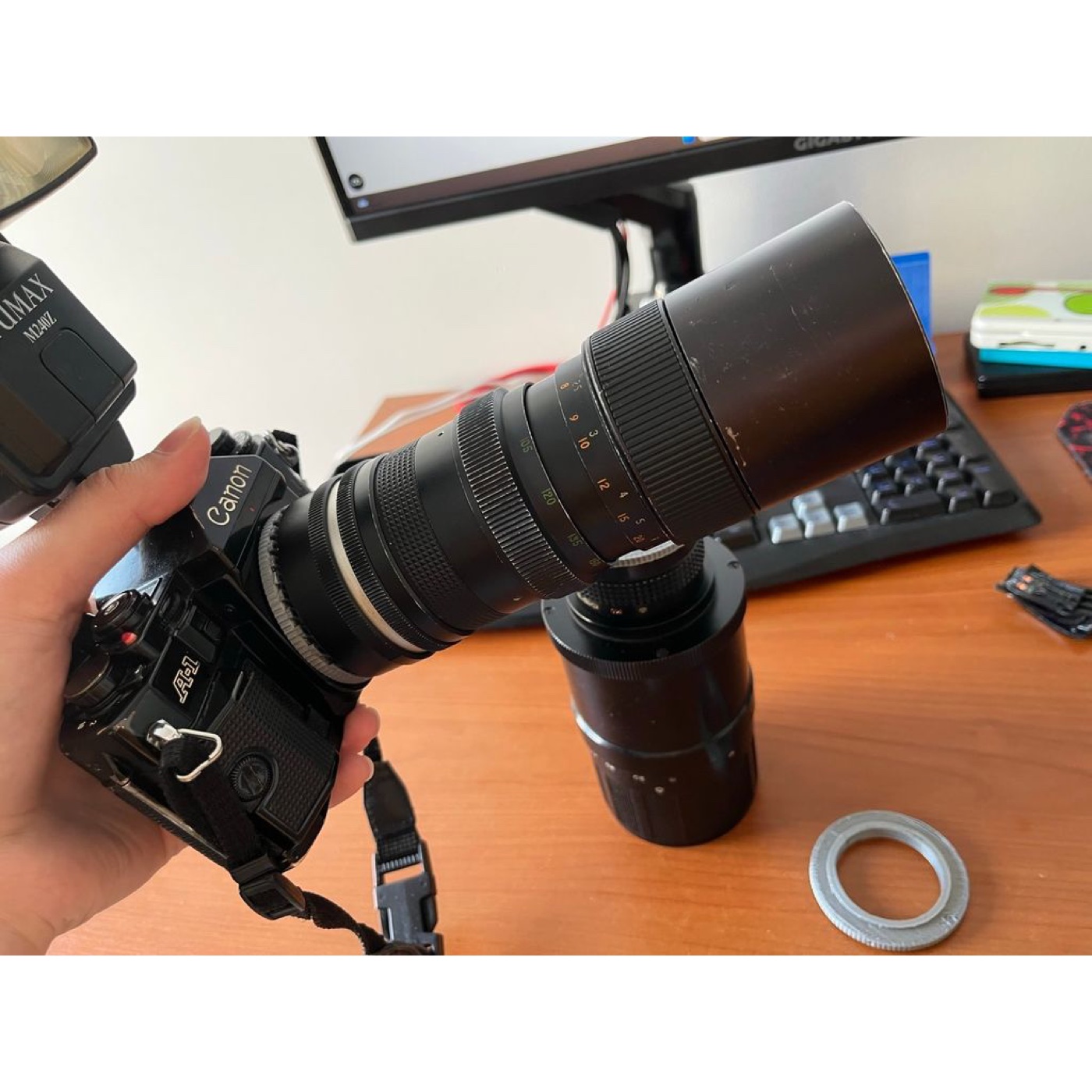 M42 Vida Dişli Lensleri Canon FD Gövdelere Bağlayan Adaptör görsel 3